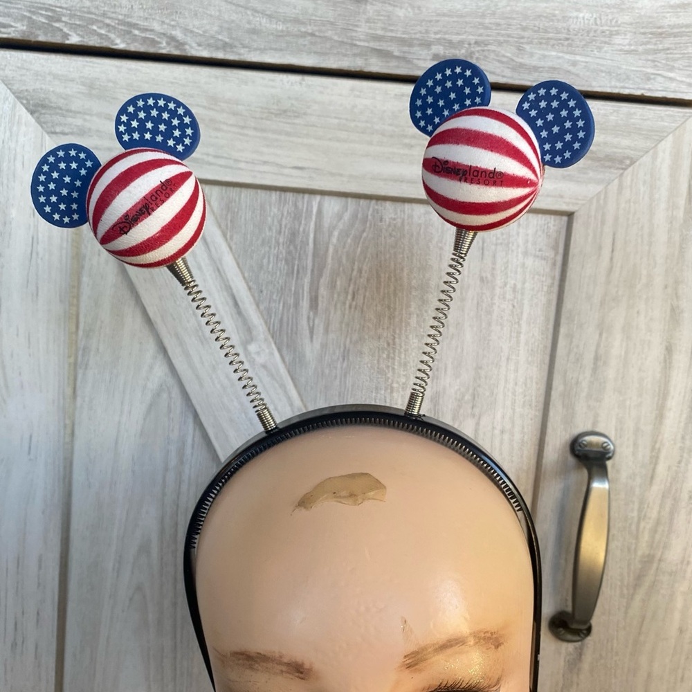 Walt Disney Land Mickey Mouse American Flag Ball Ears Headband USA
